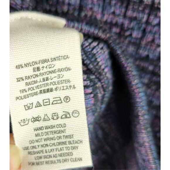 Free People Naomi Women Size Medium Purple Black Knit Bomber Jacket Sweater Zip - Picture 5 of 9